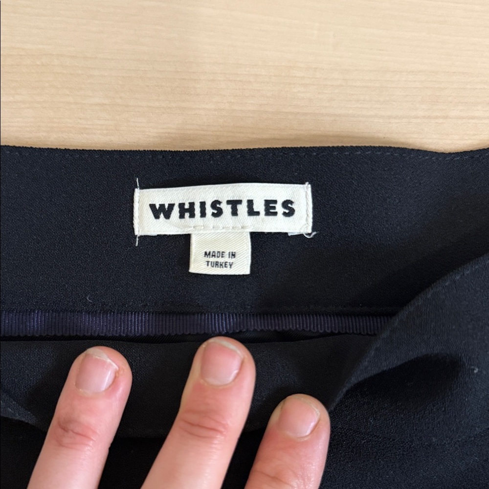 Whistles Classic Black A-Line Skirt with Side Buttons - Picture 2 of 7
